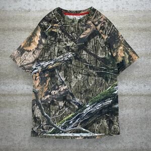 Vintage 90s Mossy Oak Shirt Mens M Hunting Camo Short Sleeve Scent Control